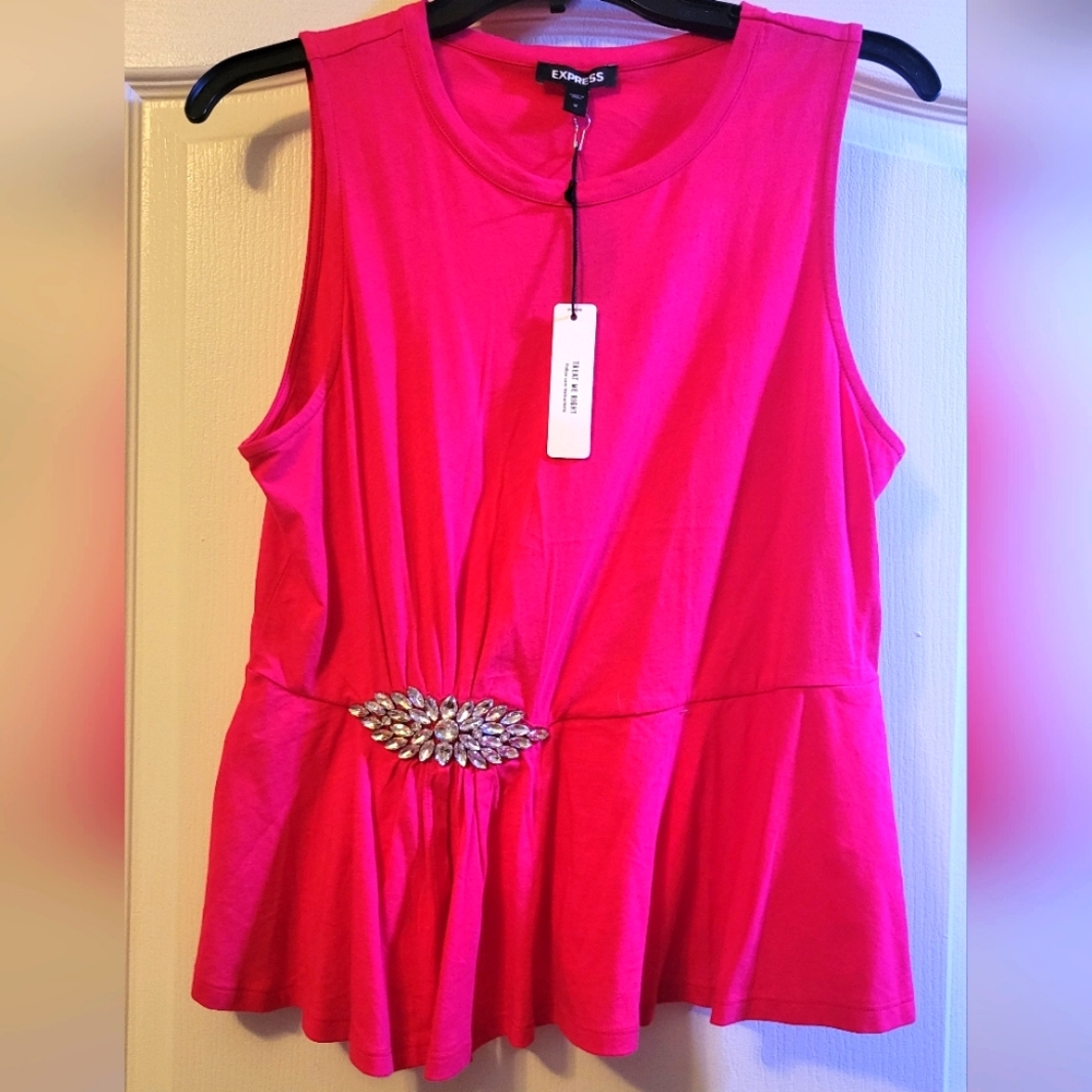 NWT Cotton Embellished Tank